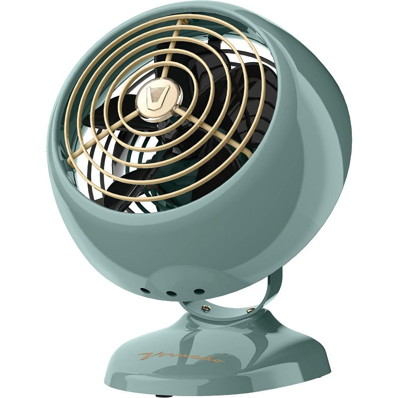 VFAN™ Mini Fan Classic Vintage Fan Retro Metal Air Circulator For Desk and Bedside 2 Speeds Adjustable Tilt Personal Cooling with Targeted Airflow Quiet Fan Green
