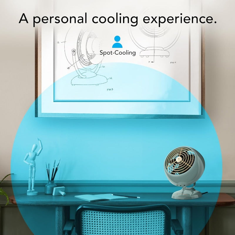 VFAN™ Mini Fan Classic Vintage Fan Retro Metal Air Circulator For Desk and Bedside 2 Speeds Adjustable Tilt Personal Cooling with Targeted Airflow Quiet Fan Green