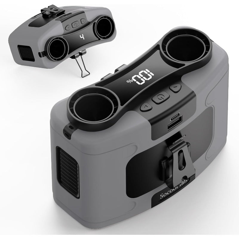 Socool 20000mAh Portable Waist Fan Clip on Wearable Belt Personal Fan Rechargeable 40H Cooling Battery Operated with 10 Speeds Dual Air Outlets Neck Fans Hanging for Outdoor Jobsite Camping