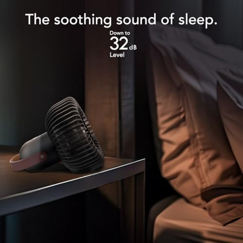 FLY MOVE Rechargeable Fan Handheld Up to 17 Hour Battery Power Life on Low 3 Speed Settings Minimal Footprint Small Portable Fan Powerful Airflow Travel Friendly USBC Charger Black