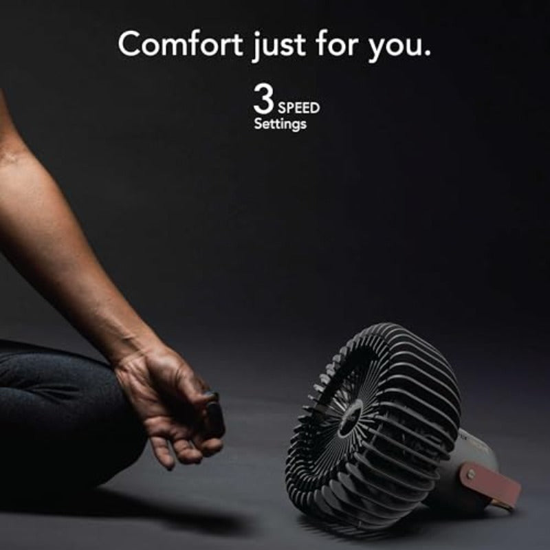FLY MOVE Rechargeable Fan Handheld Up to 17 Hour Battery Power Life on Low 3 Speed Settings Minimal Footprint Small Portable Fan Powerful Airflow Travel Friendly USBC Charger Black