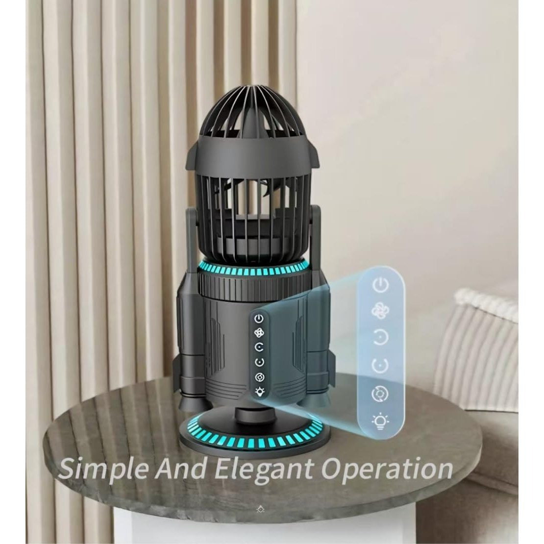 2025 Fan simulates rocket launch with mist function - 12 hours operation, silent, 360° rotation, dynamic LED effects, suitable for cooling in game rooms, homes, bedrooms and offices.