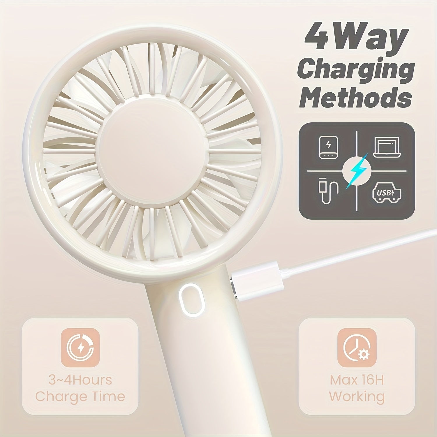 5pcs Portable Fan, Small And Powerful, Cute Design 3 Speed Personal Handheld And Desktop with Base, Lightweight USB Rechargeable for Makeup Stylish Girl Women for Man Travel Indoor Outdoor